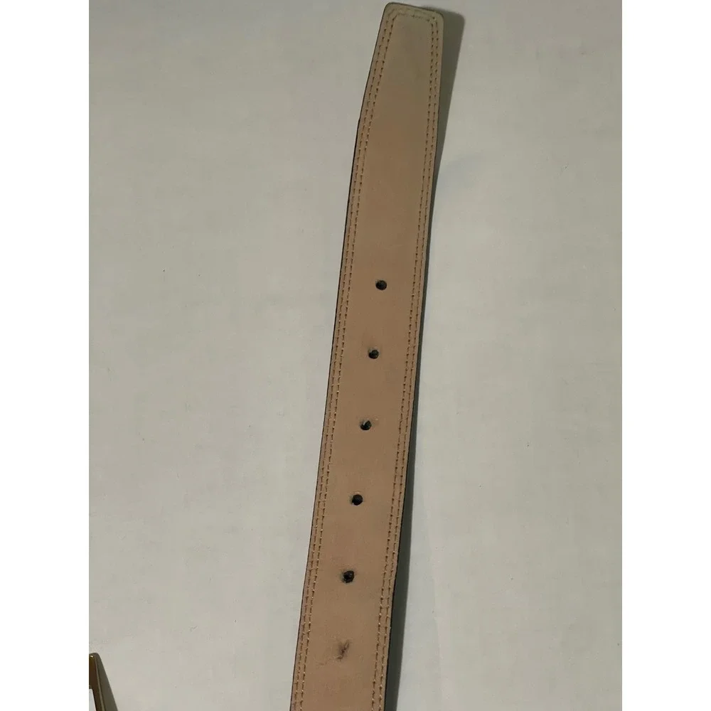 Leather Belt Mens Brown Good Solid Brass Made in Italy Buckle
